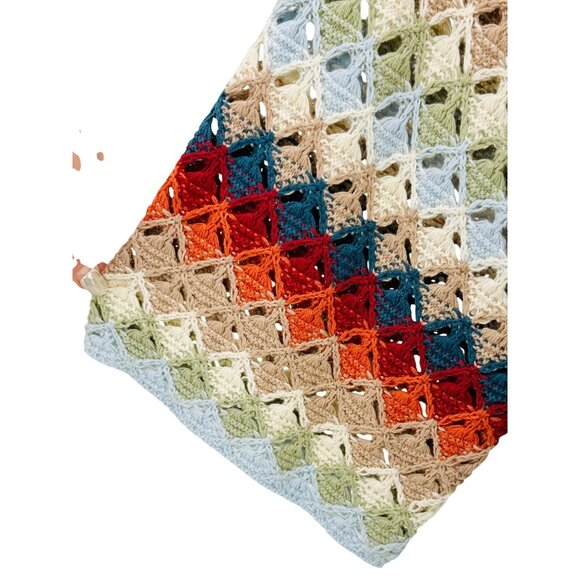 Free People Crochet Fringe Scalloped Hem Knit Poncho Top | Coastal Cowgirl Boho - Picture 4 of 16